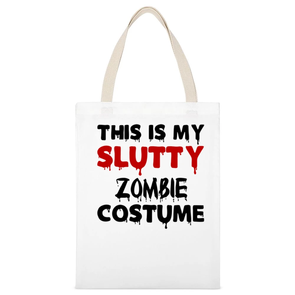Slutty Zombie Tshirt (all Styles And Colors Available) White Canvas Tote Shopping Bag