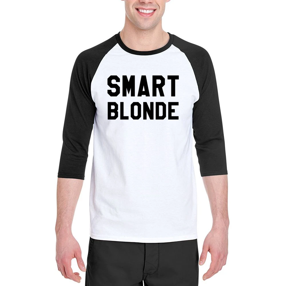 Smart Blonde Fun Graphic Hair Student Educated Men 3/4 Sleeve T-Shirt