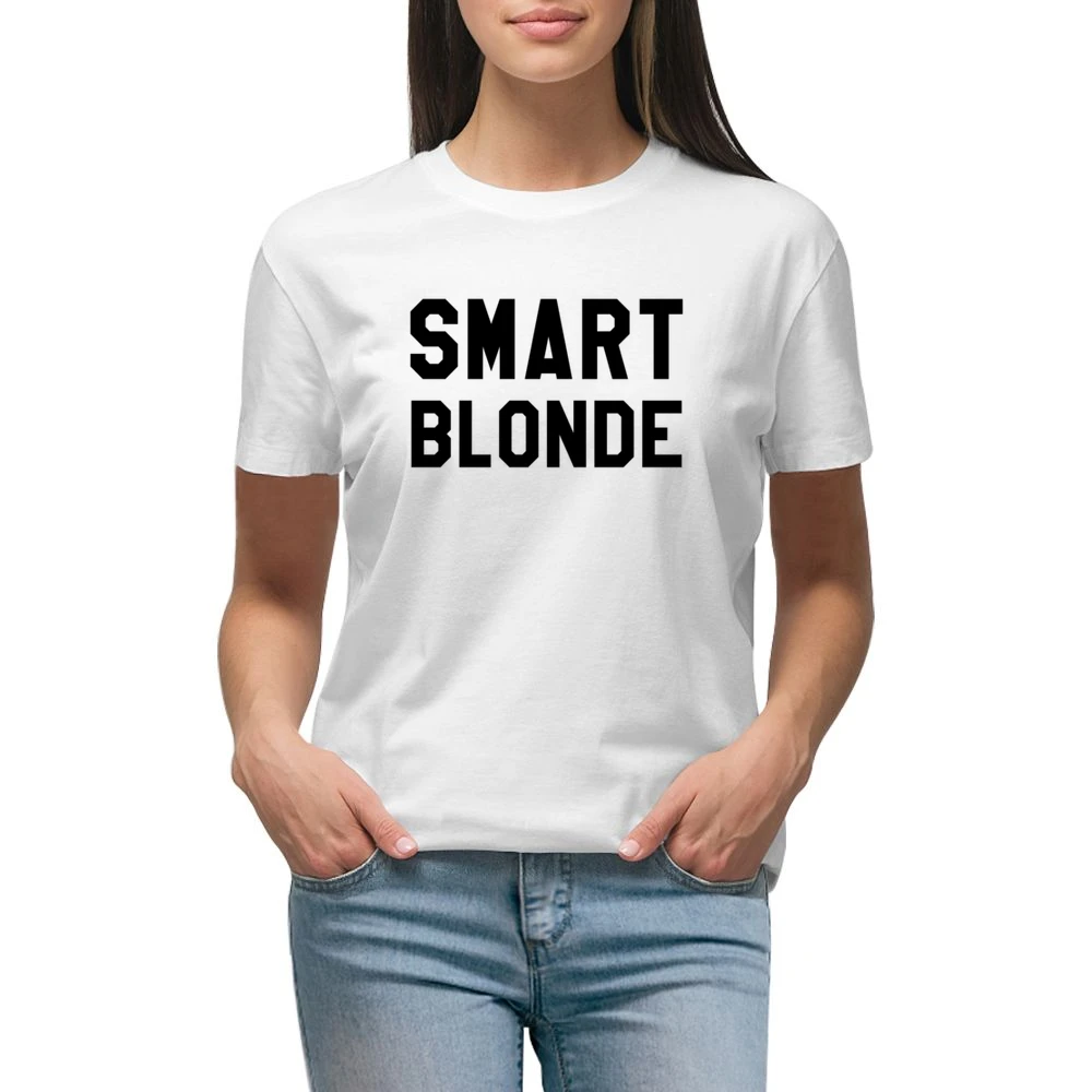 Smart Blonde Fun Graphic Hair Student Educated Premium Women Ladies T-shirt
