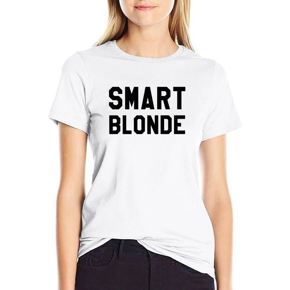 Smart Blonde Fun Graphic Hair Student Educated US Size Women Ladies T-shirt