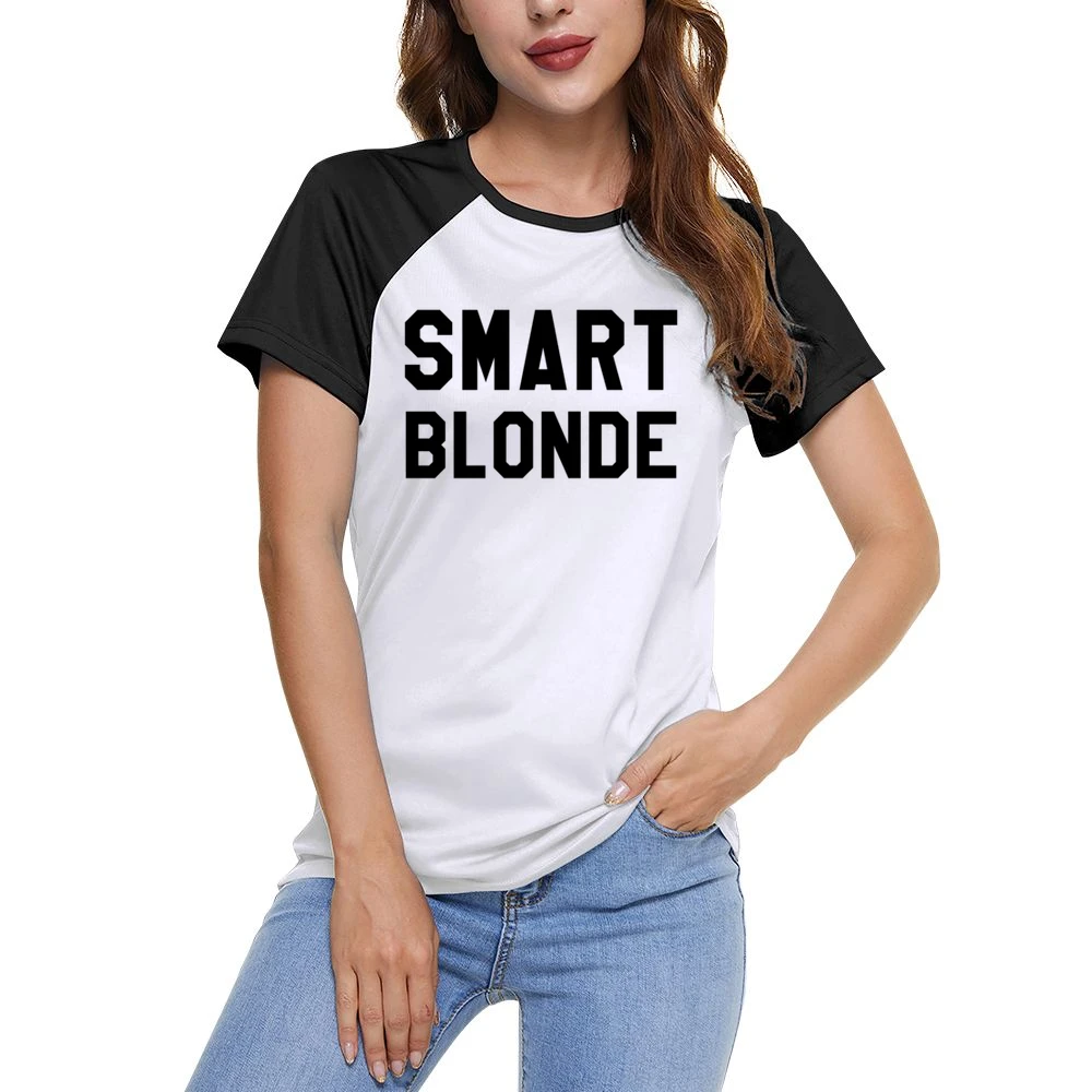 Smart Blonde Fun Graphic Hair Student Educated Women Ladies Short Sleeve T-Shirt