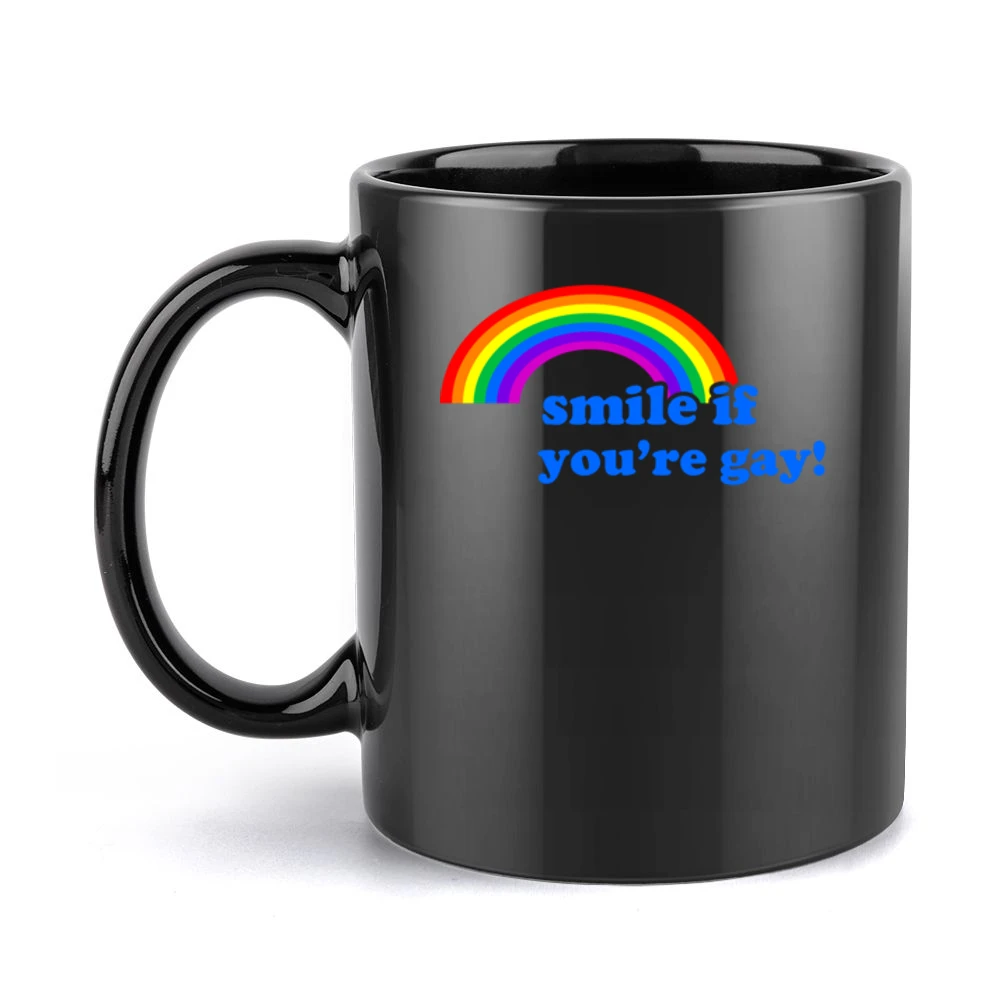 Smile If You Are Gay Fun LGBT Graphic Black Mug