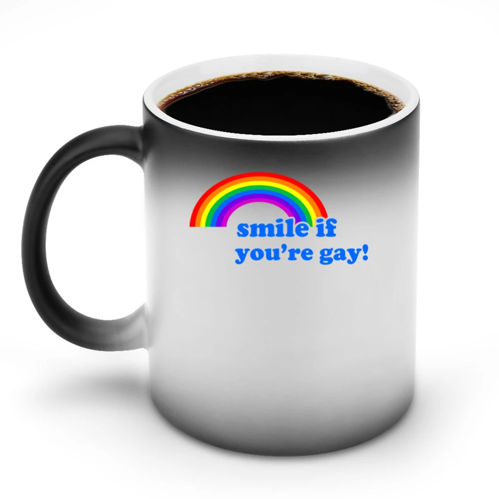 Smile If You Are Gay Fun LGBT Graphic Discoloration Mug