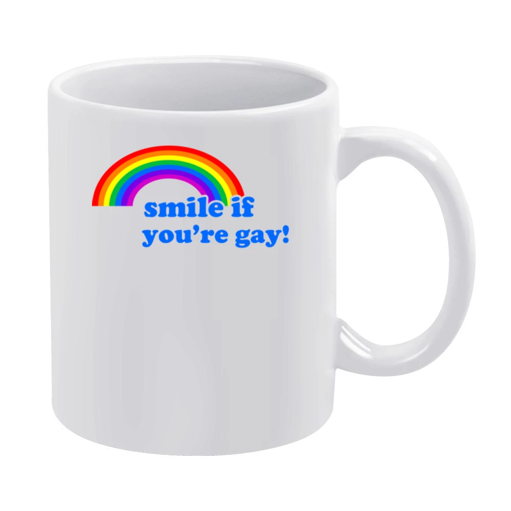 Smile If You Are Gay Fun LGBT Graphic White Mug