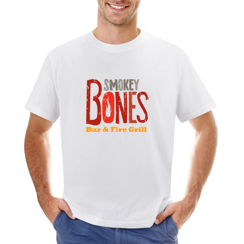 Smokey Bones Fast Food Restaurant Distressed Look Asian Size Men T-Shirt