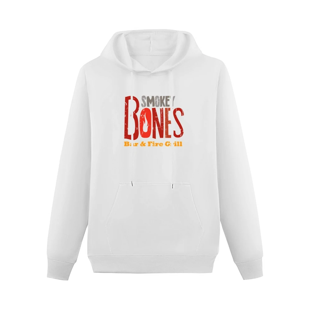 Smokey Bones Fast Food Restaurant Distressed Look Men Hoodie With Pocket