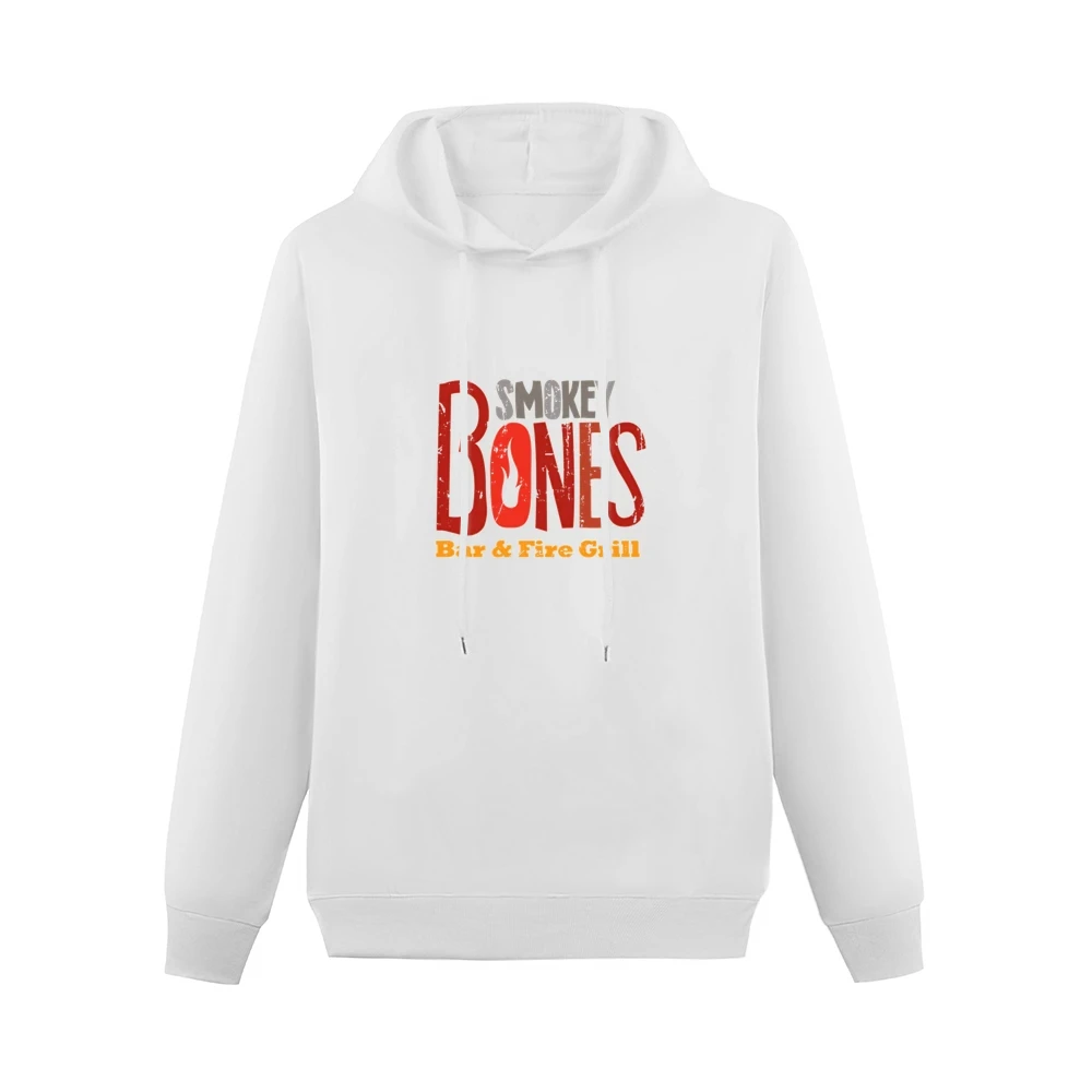 Smokey Bones Fast Food Restaurant Distressed Look Men Hoodie Without Pocket