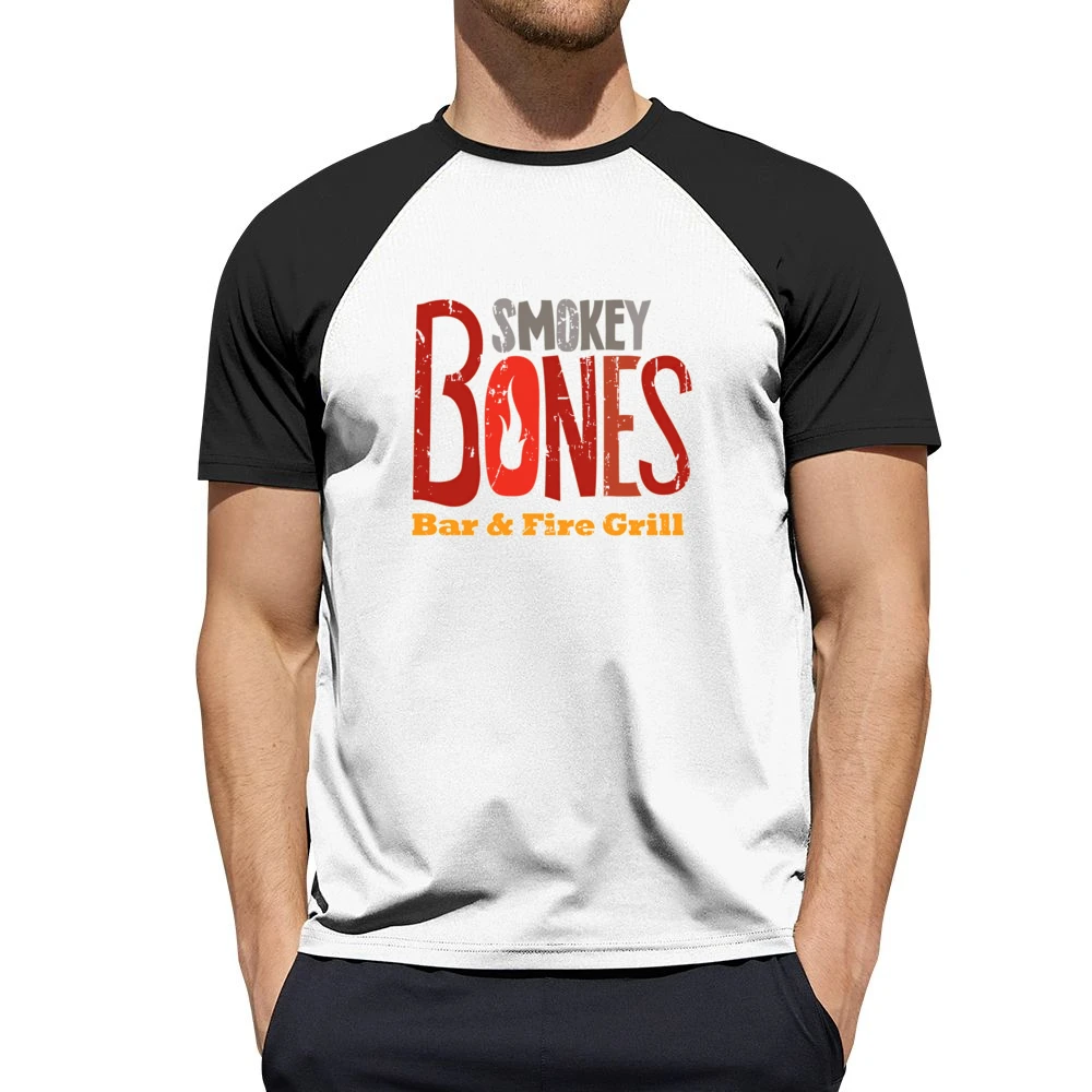 Smokey Bones Fast Food Restaurant Distressed Look Men Short Sleeve T-Shirt