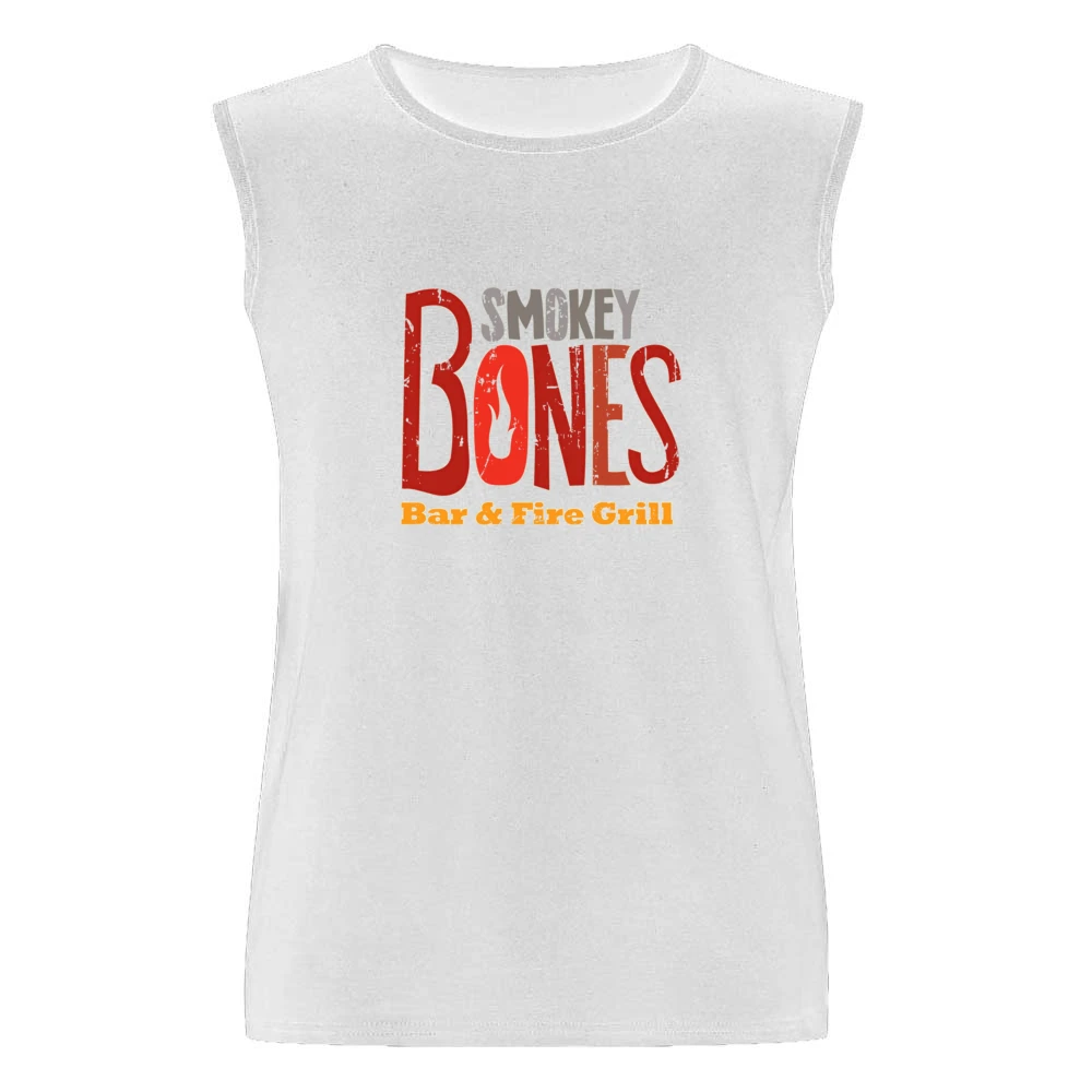 Smokey Bones Fast Food Restaurant Distressed Look Men Sleeveless T-Shirt