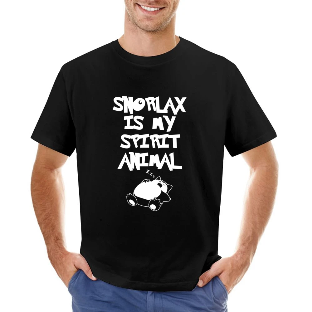 Snorlax Is My Spirit Animal Funny Pokemon Go Apparel Graphic Asian Size Men T-Shirt