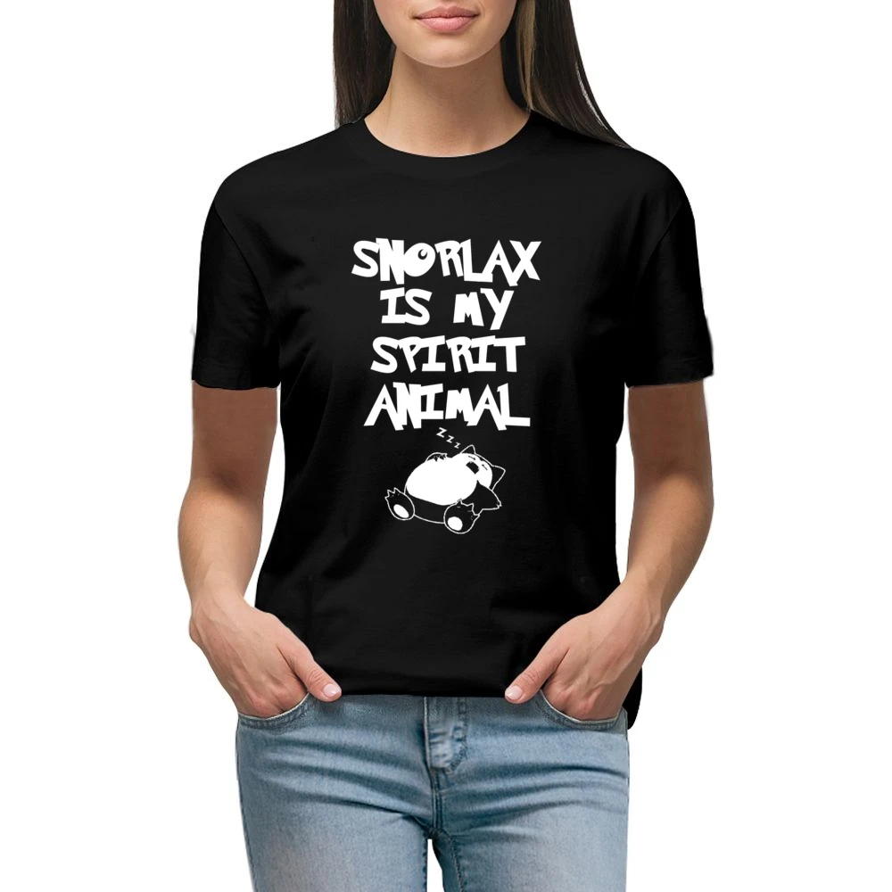 Snorlax Is My Spirit Animal Funny Pokemon Go Apparel Graphic Premium Women Ladies T-shirt