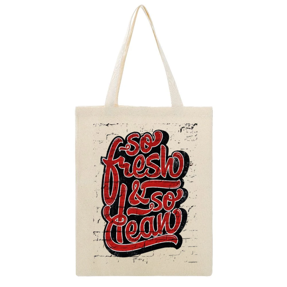 So Fresh And So Clean Hip Hop Beige Canvas Tote Shopping Bag