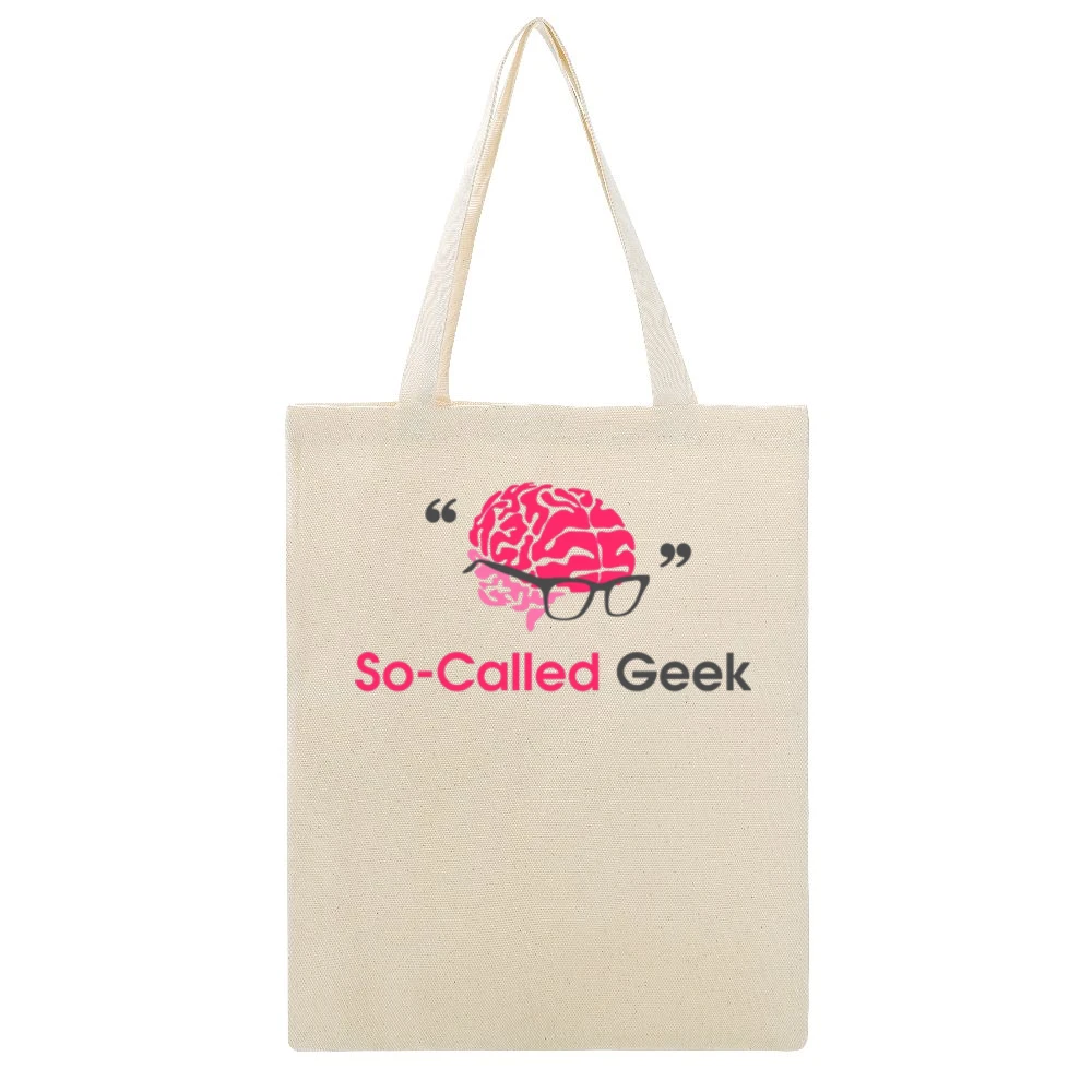 So-called geek brain head mind with geeky glass Beige Canvas Tote Shopping Bag