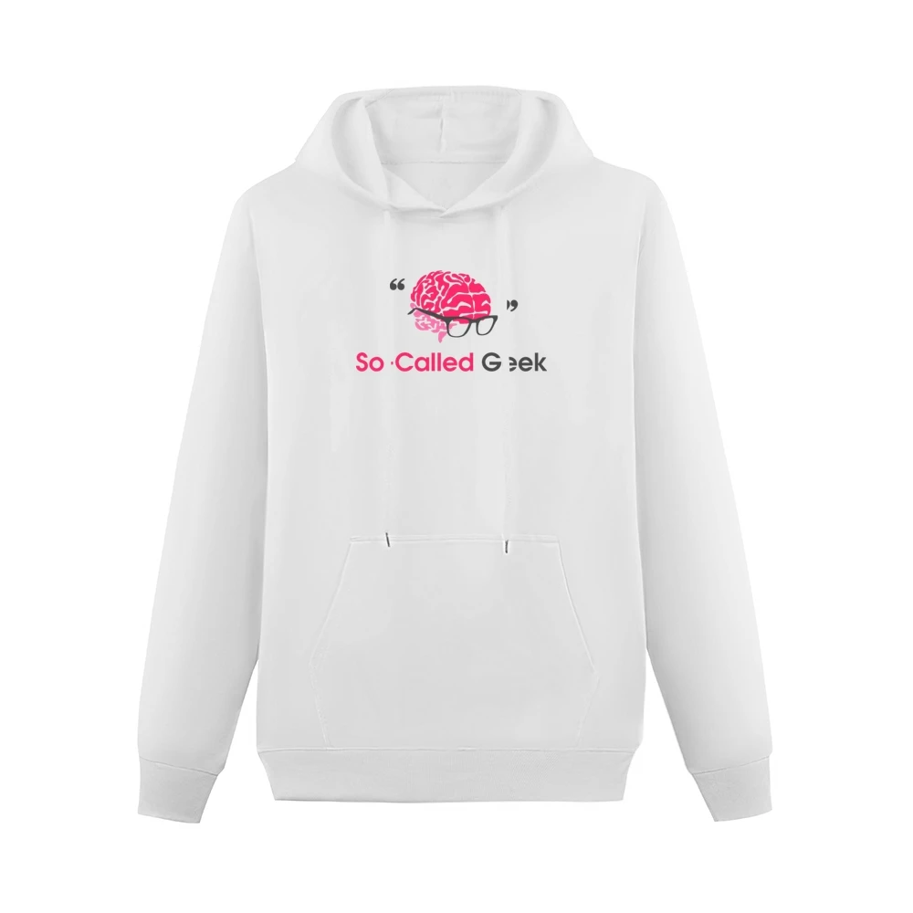 So-called geek brain head mind with geeky glass Men Hoodie With Pocket