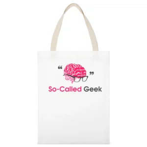 So-called geek brain head mind with geeky glass White Canvas Tote Shopping Bag