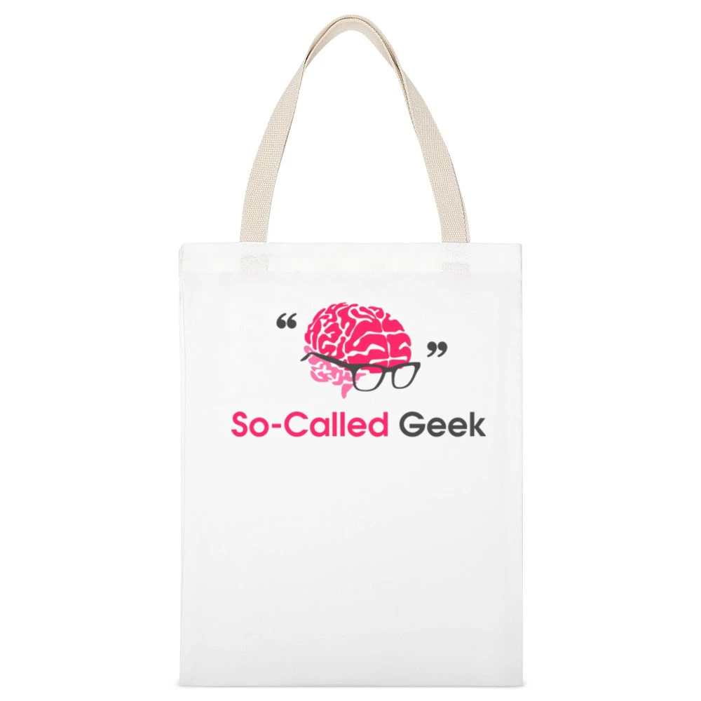 So-called geek brain head mind with geeky glass White Canvas Tote Shopping Bag