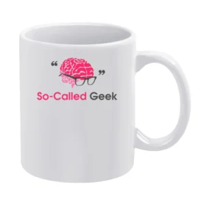 So-called geek brain head mind with geeky glass White Mug