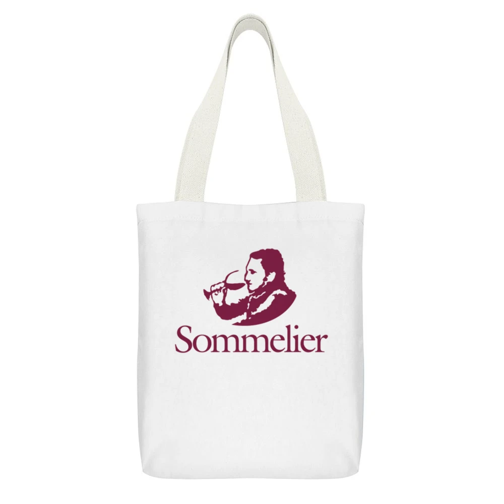 Sommelier Fun Wine Tasting Grape History Graphic Food Lover White Canvas Tote Shopping Bag With Interior Pocket
