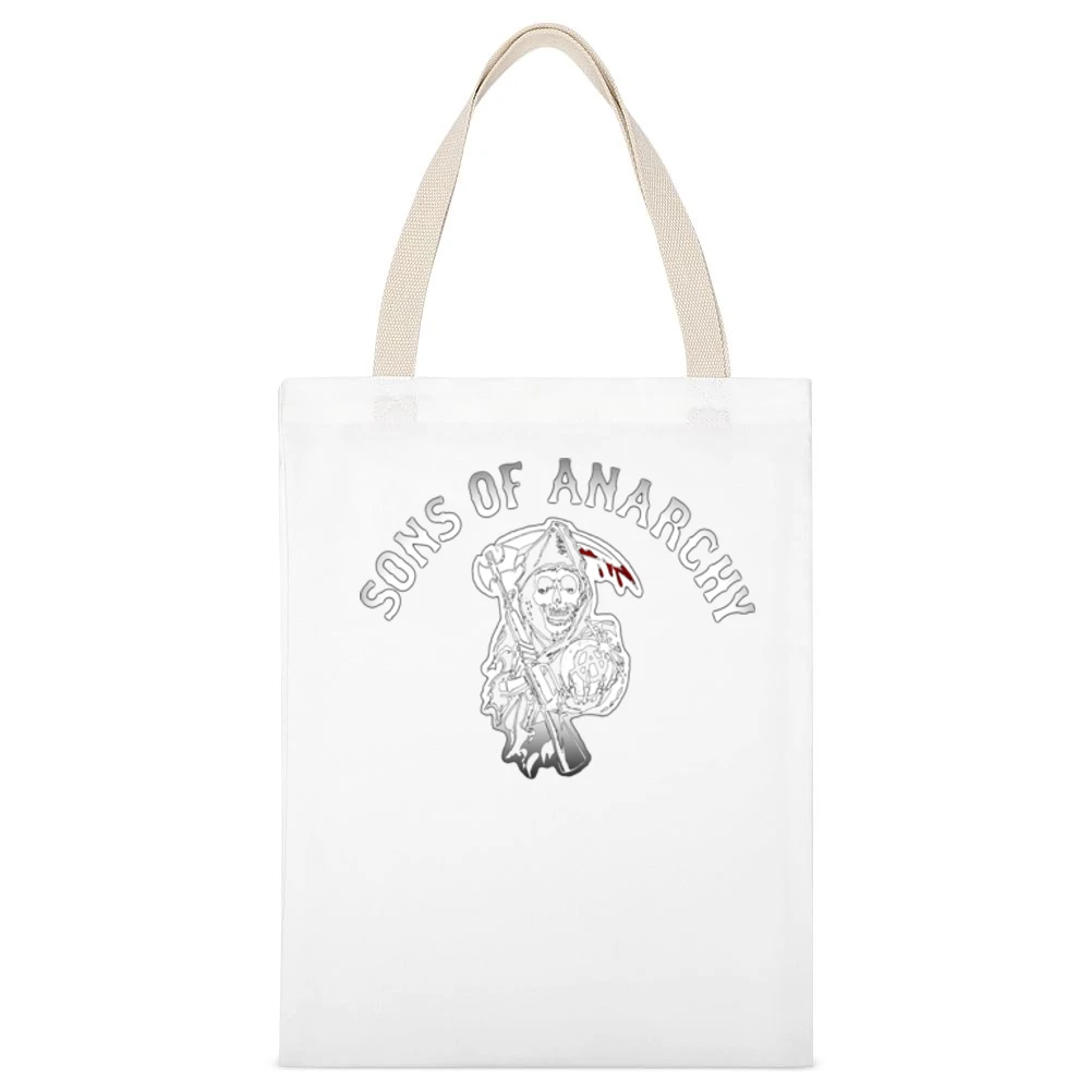 Sons of Anarchy the reaper guillotine logo White Canvas Tote Shopping Bag