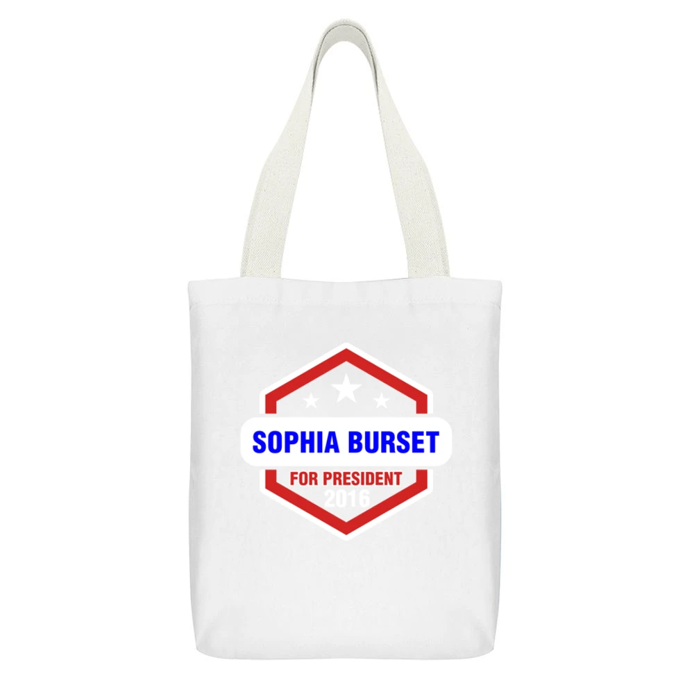 Sophia Burset For President 2016 Orange is the New Black TV Show T Shi White Canvas Tote Shopping Bag With Interior Pocket