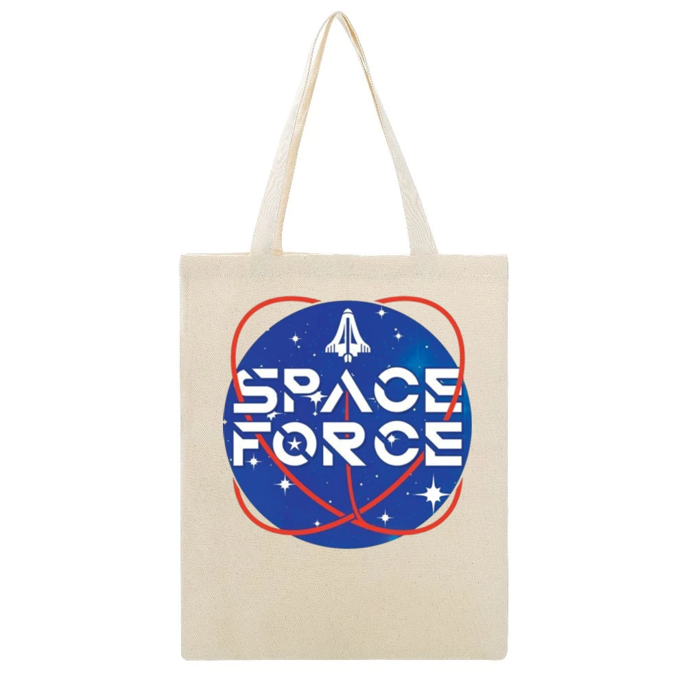 Space Force As Seen On Joe Rogan Funny Beige Canvas Tote Shopping Bag
