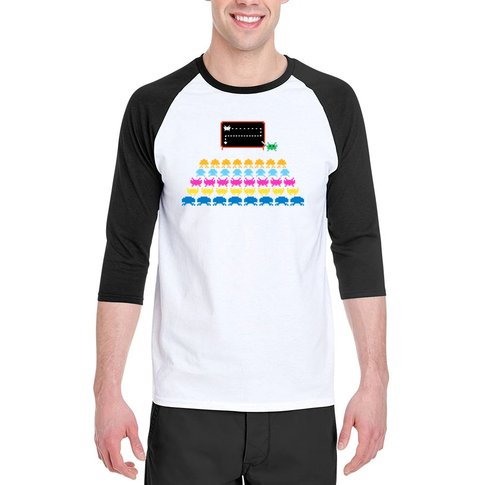 Space Invaders Atari Men 3/4 Sleeve T-Shirt