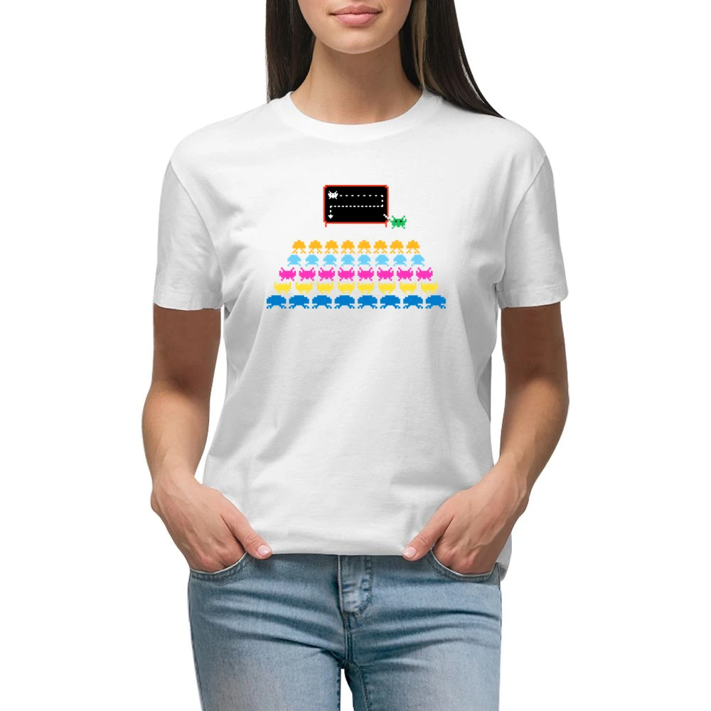 Space Invaders Atari Premium Women Ladies T-shirt