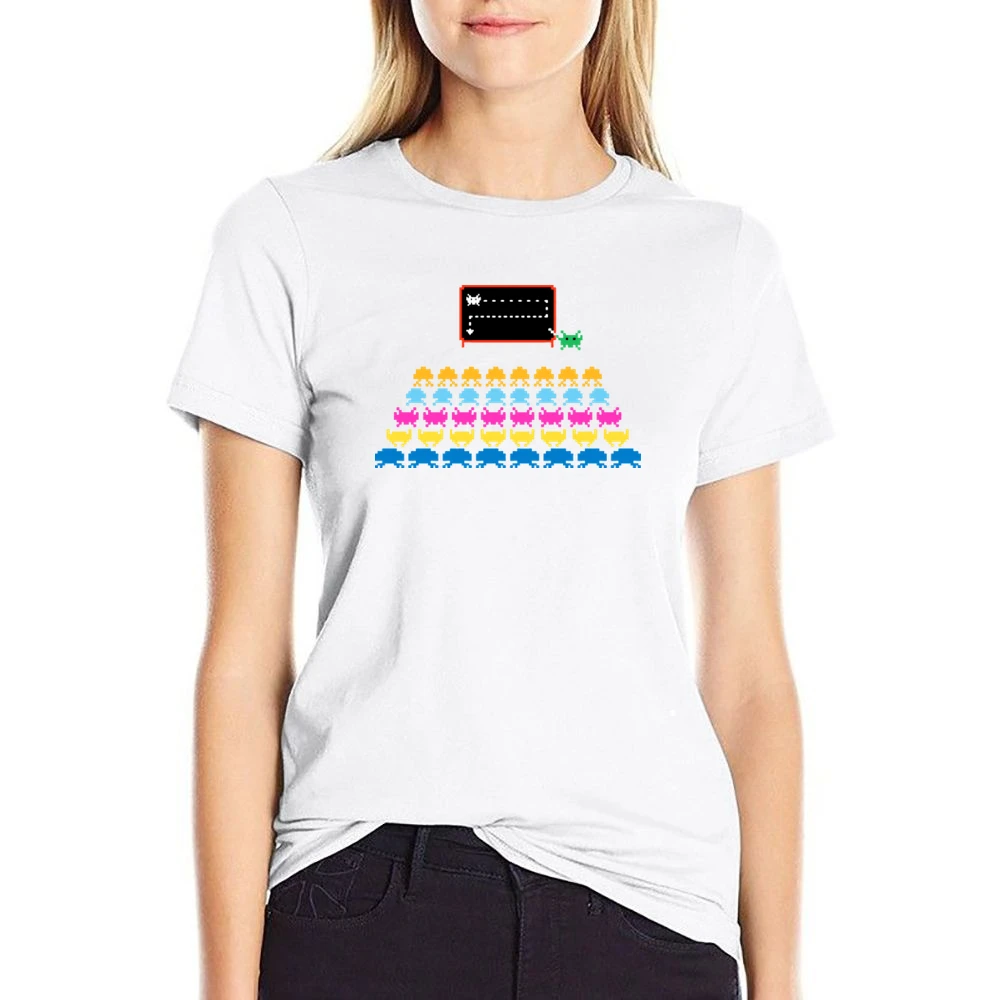 Space Invaders Atari US Size Women Ladies T-shirt