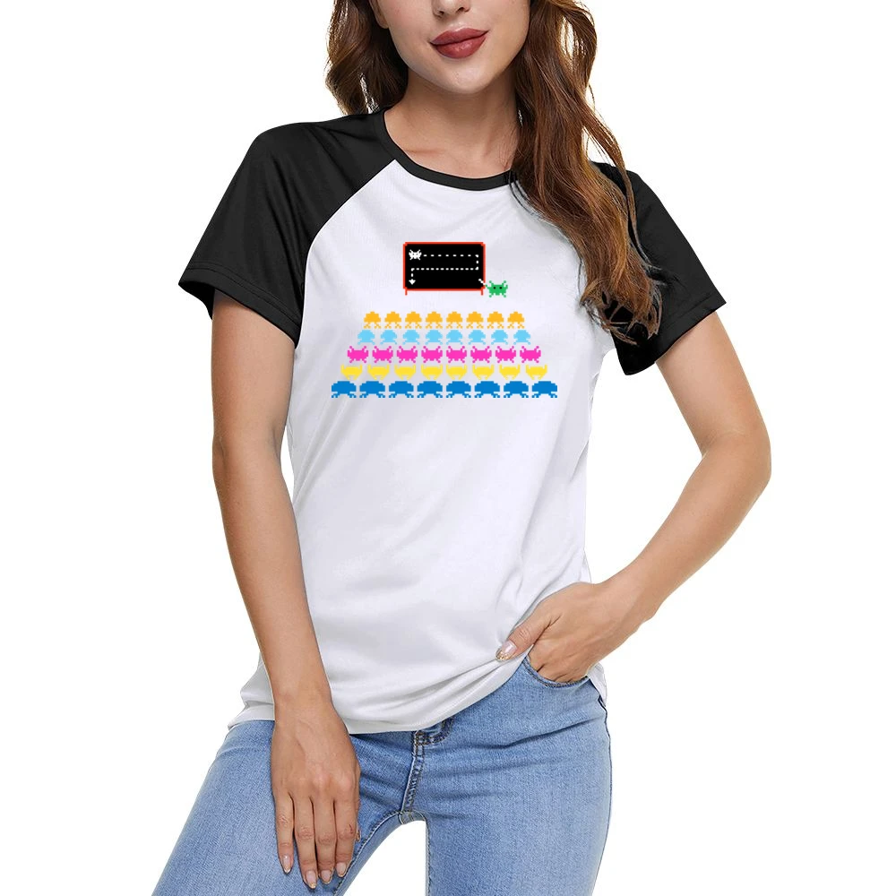 Space Invaders Atari Women Ladies Short Sleeve T-Shirt