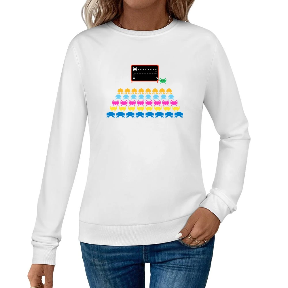 Space Invaders Atari Women Pullover Sweatshirt
