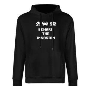 Space Invaders Beware The Invasion European Size Men Hoodie