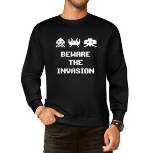 Space Invaders Beware The Invasion European Size Pullover Sweater
