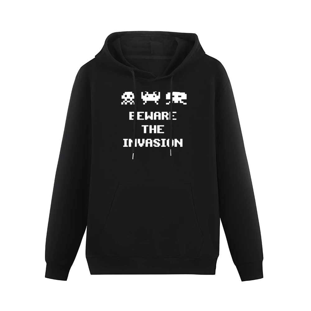Space Invaders Beware The Invasion Men Hoodie With Pocket