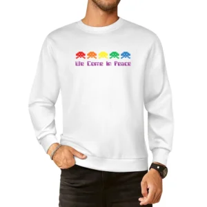 Space Invaders Come In Peace European Size Pullover Sweater