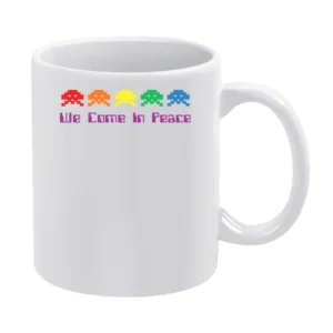 Space Invaders Come In Peace White Mug