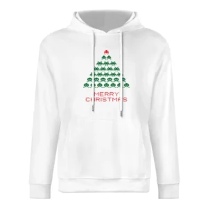 Space Invaders Merry Christmas Funny Retro Video Game Fan Holiday T Sh European Size Men Hoodie