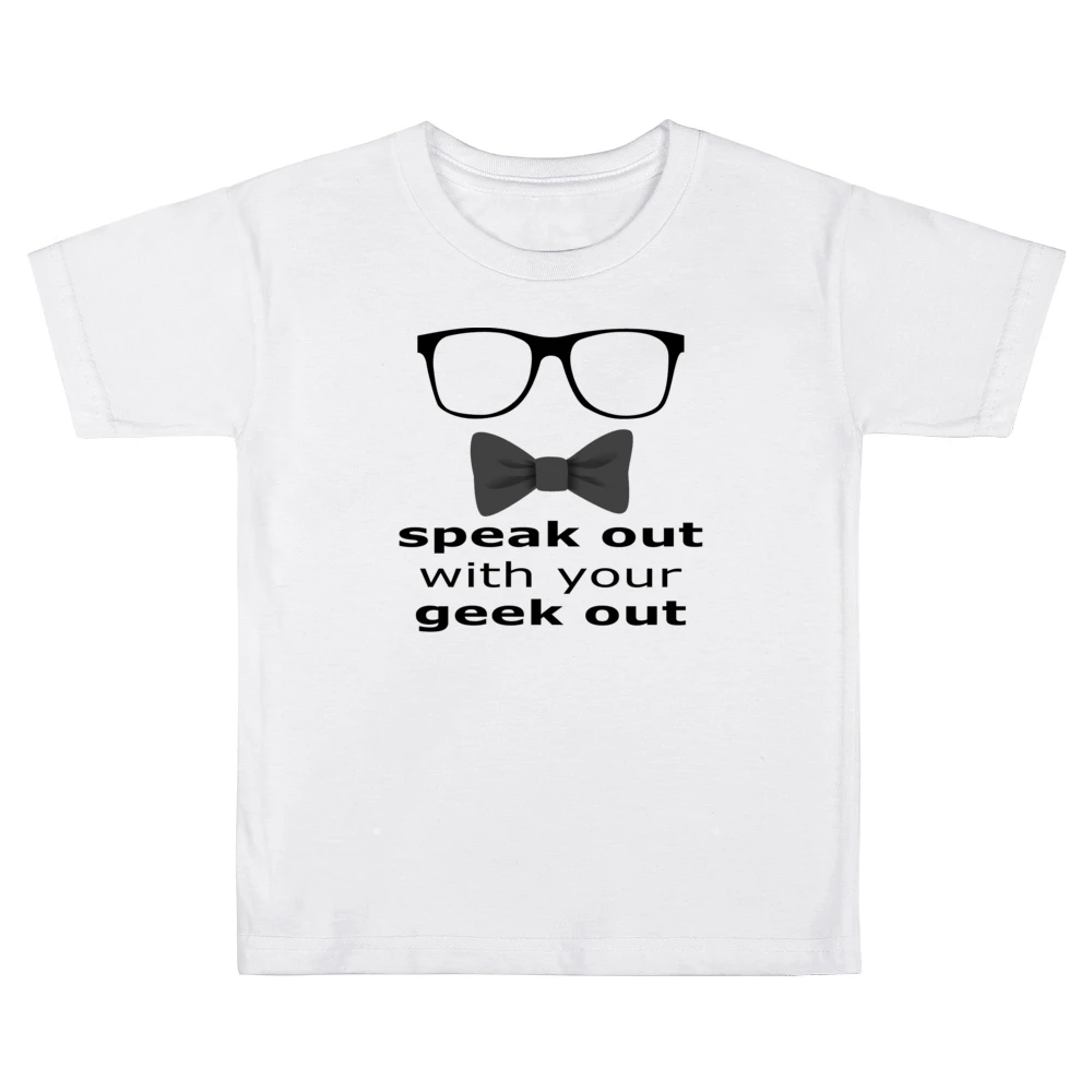Speek out with your geek out - geeky glass with buttelfy tie - nerd T Kids Boys Girls T-Shirt