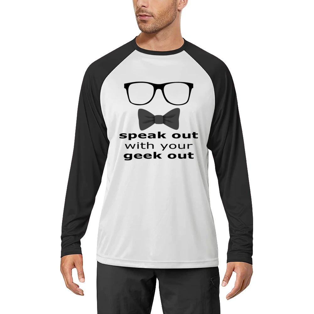 Speek out with your geek out - geeky glass with buttelfy tie - nerd T Men Long Sleeve T-Shirt