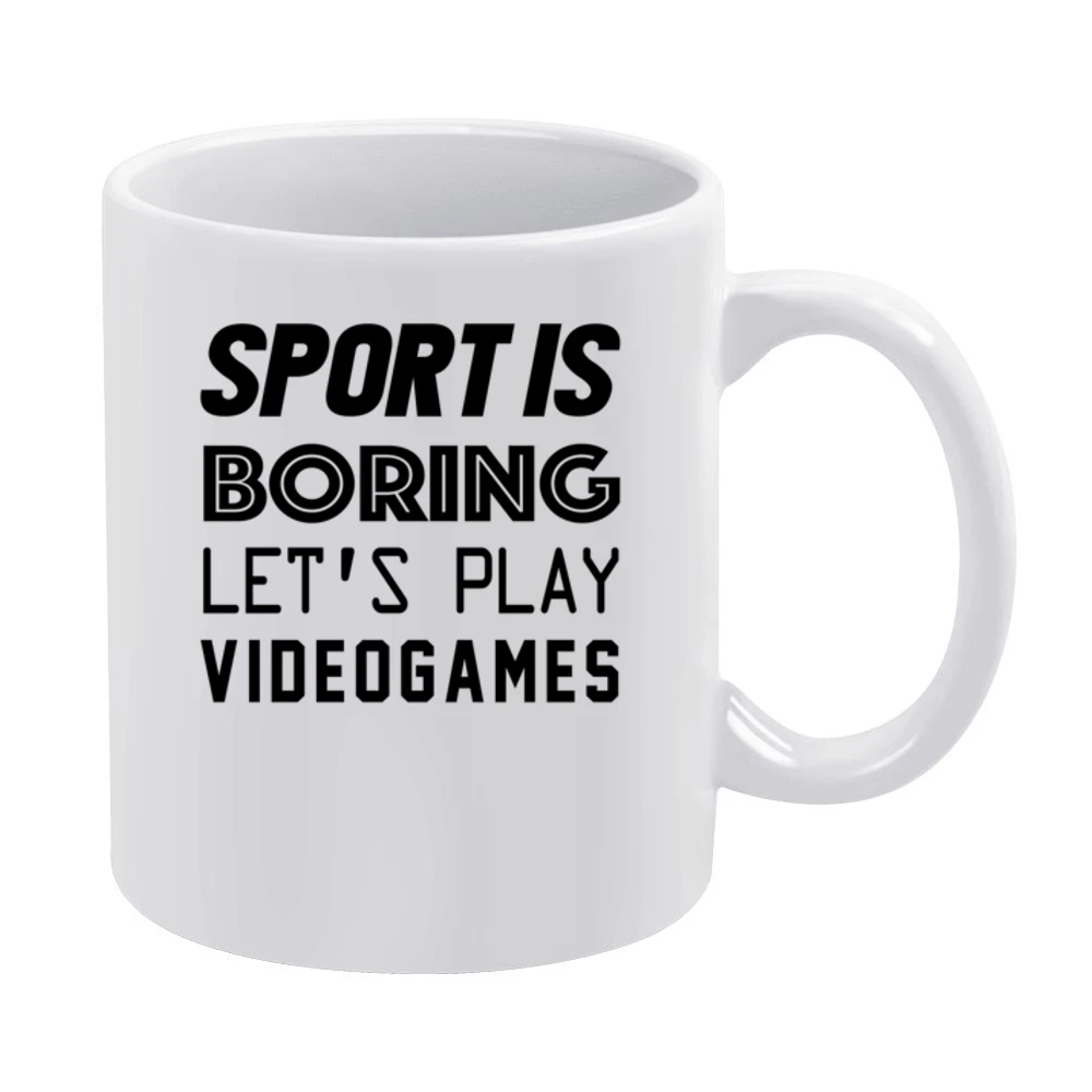 Sport Is Boring Lets Play Video Games Funny Geek Nerd White Mug