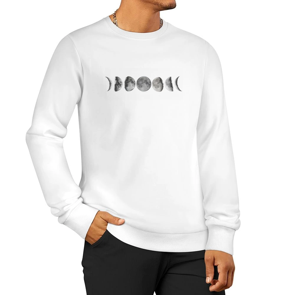 Stages Of The Moon Fun Graphic Tee Shirt Men Pullover Sweatshirt