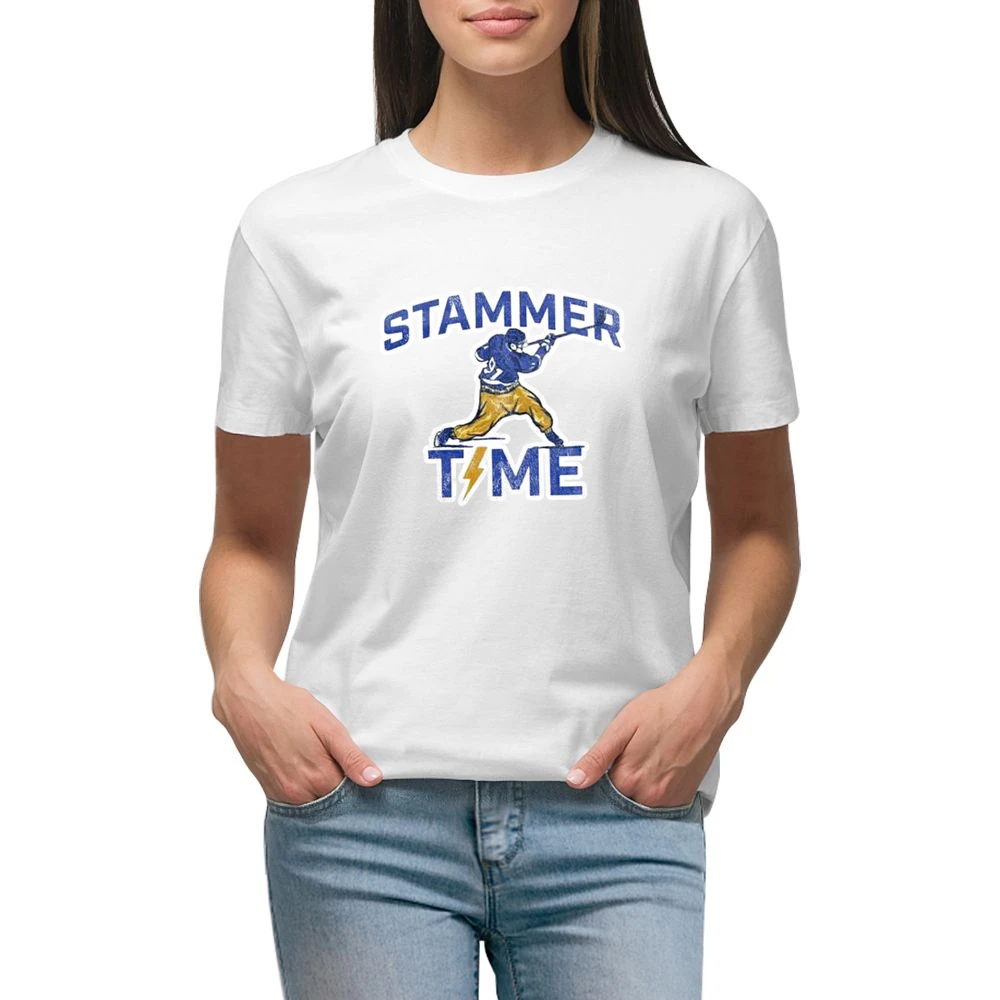 Stammer Time Steven Stamkos Hockey Playoffs Graphic Premium Women Ladies T-shirt
