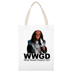 Star Trek What Would Gowron Do White Canvas Tote Shopping Bag
