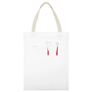 Star Wars Pulp Fiction Parody Darth Vader Bobba Fett Graphic Movie Mas White Canvas Tote Shopping Bag