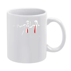Star Wars Pulp Fiction Parody Darth Vader Bobba Fett Graphic Movie Mas White Mug