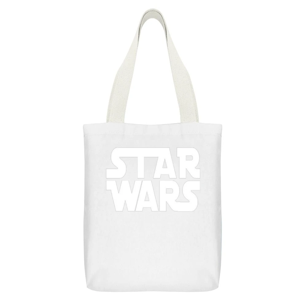 Star Wars epic space opera film series White Canvas Tote Shopping Bag With Interior Pocket