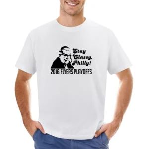 Stay Classy Philly Fun 2016 Philadelphia Hockey Playoffs Lou Nolan Gra Asian Size Men T-Shirt