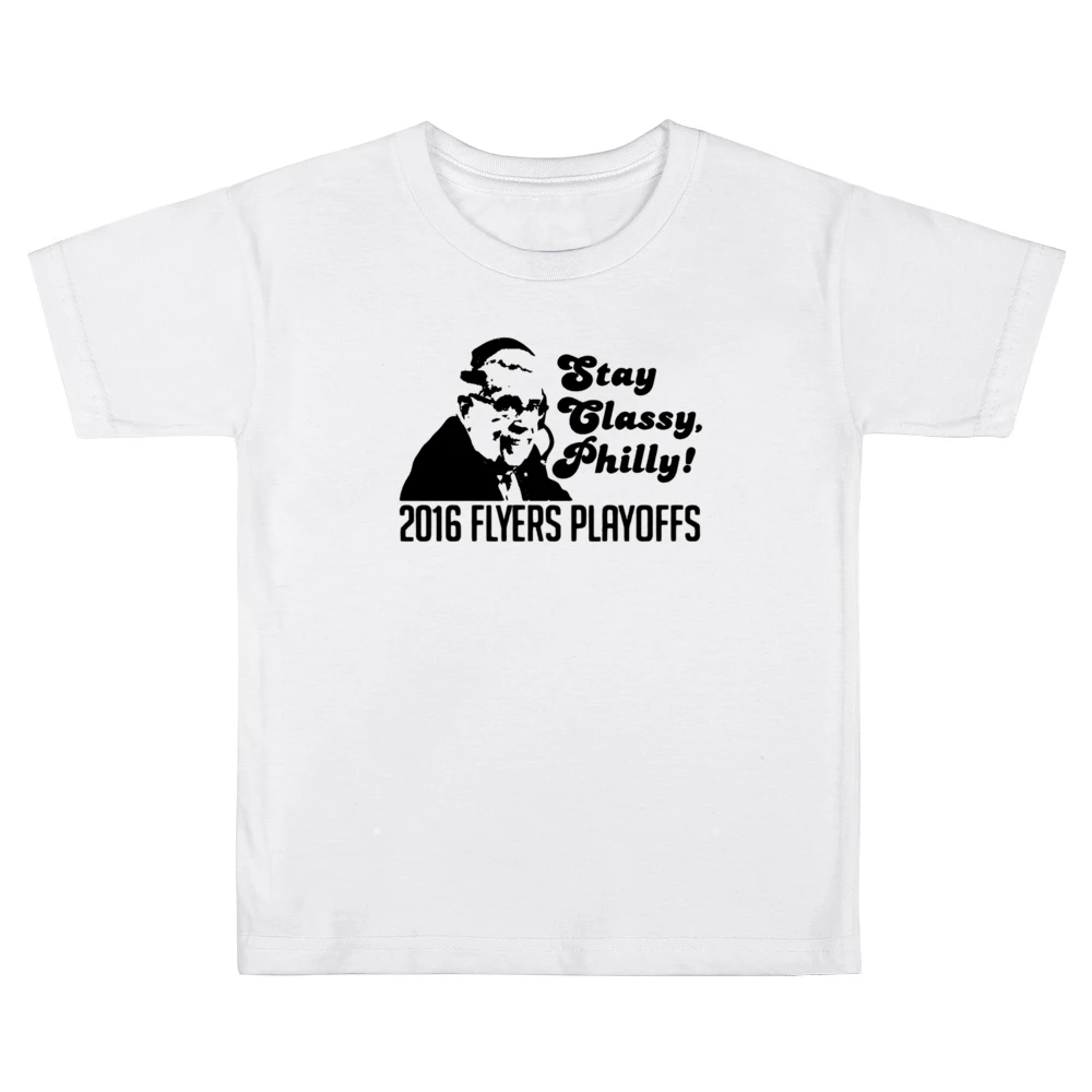 Stay Classy Philly Fun 2016 Philadelphia Hockey Playoffs Lou Nolan Gra Kids Boys Girls T-Shirt