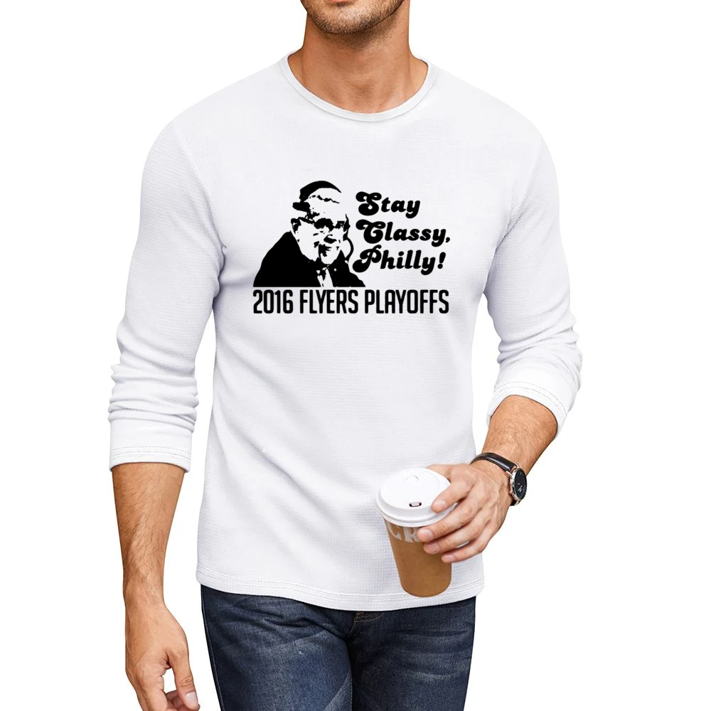 Stay Classy Philly Fun 2016 Philadelphia Hockey Playoffs Lou Nolan Gra Men CrewNeck Long Sleeve T-Shirt