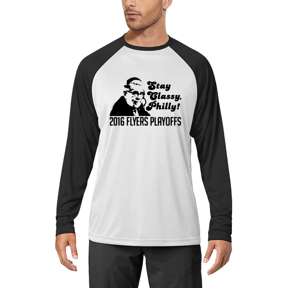 Stay Classy Philly Fun 2016 Philadelphia Hockey Playoffs Lou Nolan Gra Men Long Sleeve T-Shirt