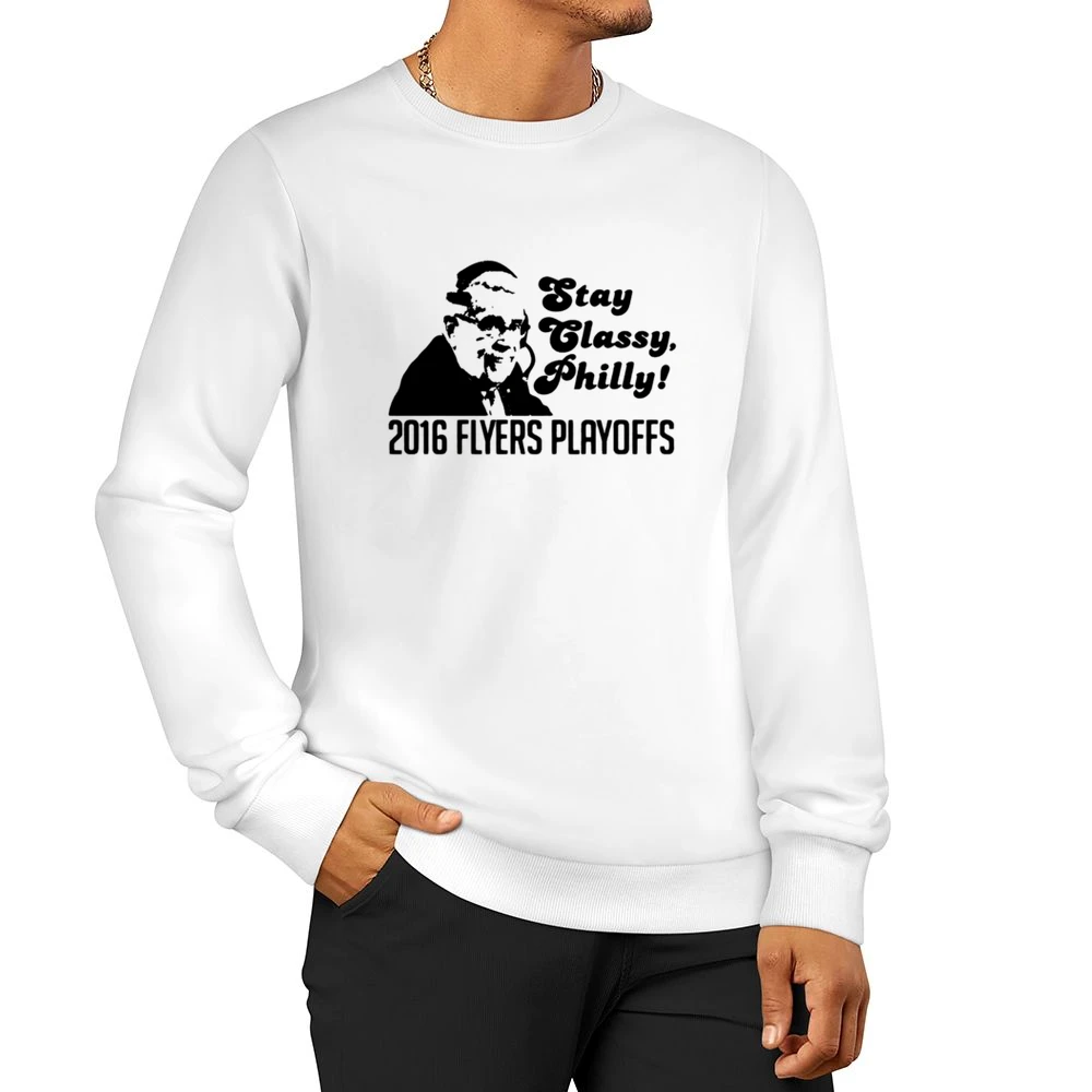Stay Classy Philly Fun 2016 Philadelphia Hockey Playoffs Lou Nolan Gra Men Pullover Sweatshirt